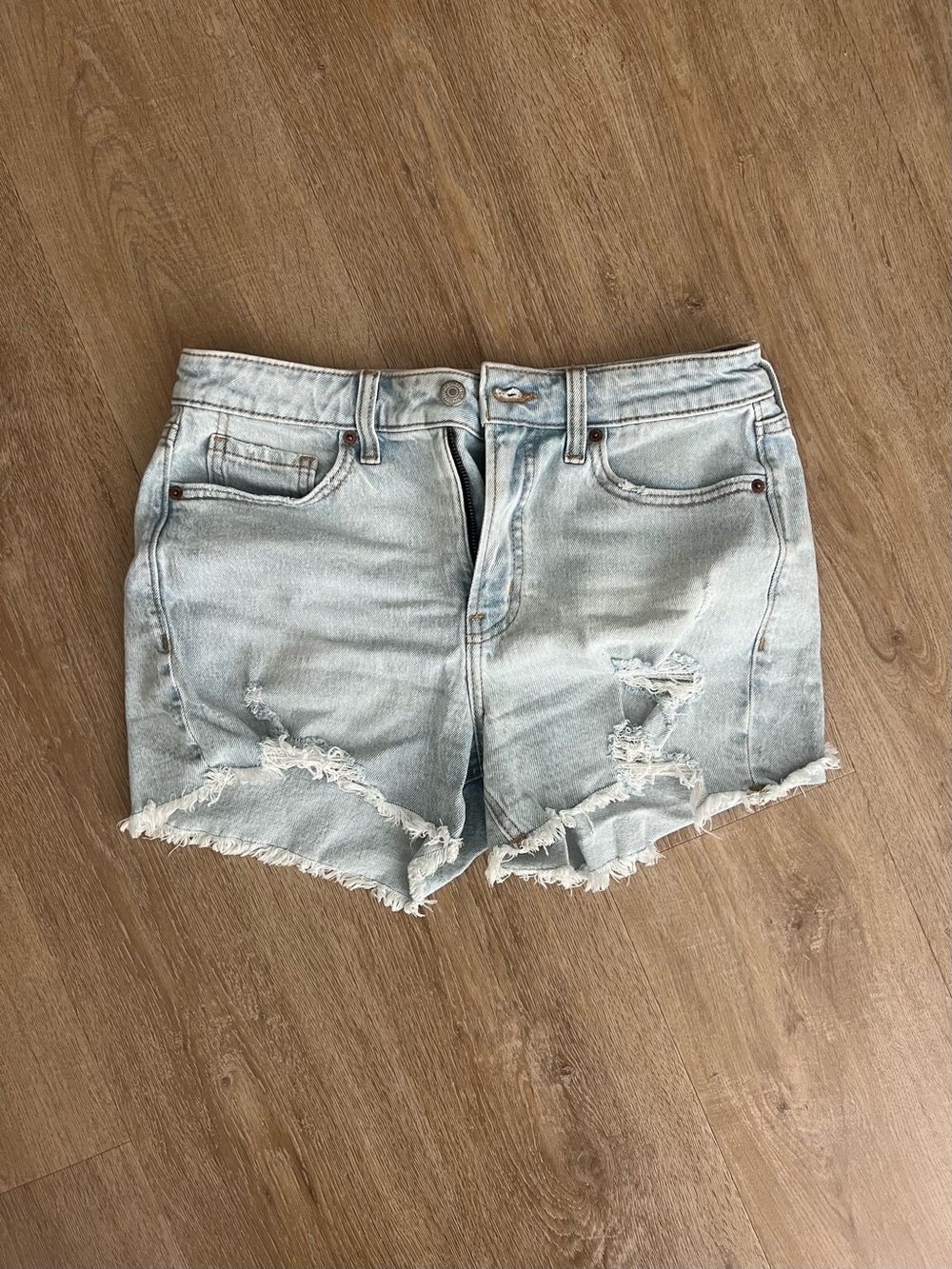 Old Navy Light Blue Distressed Denim Shorts